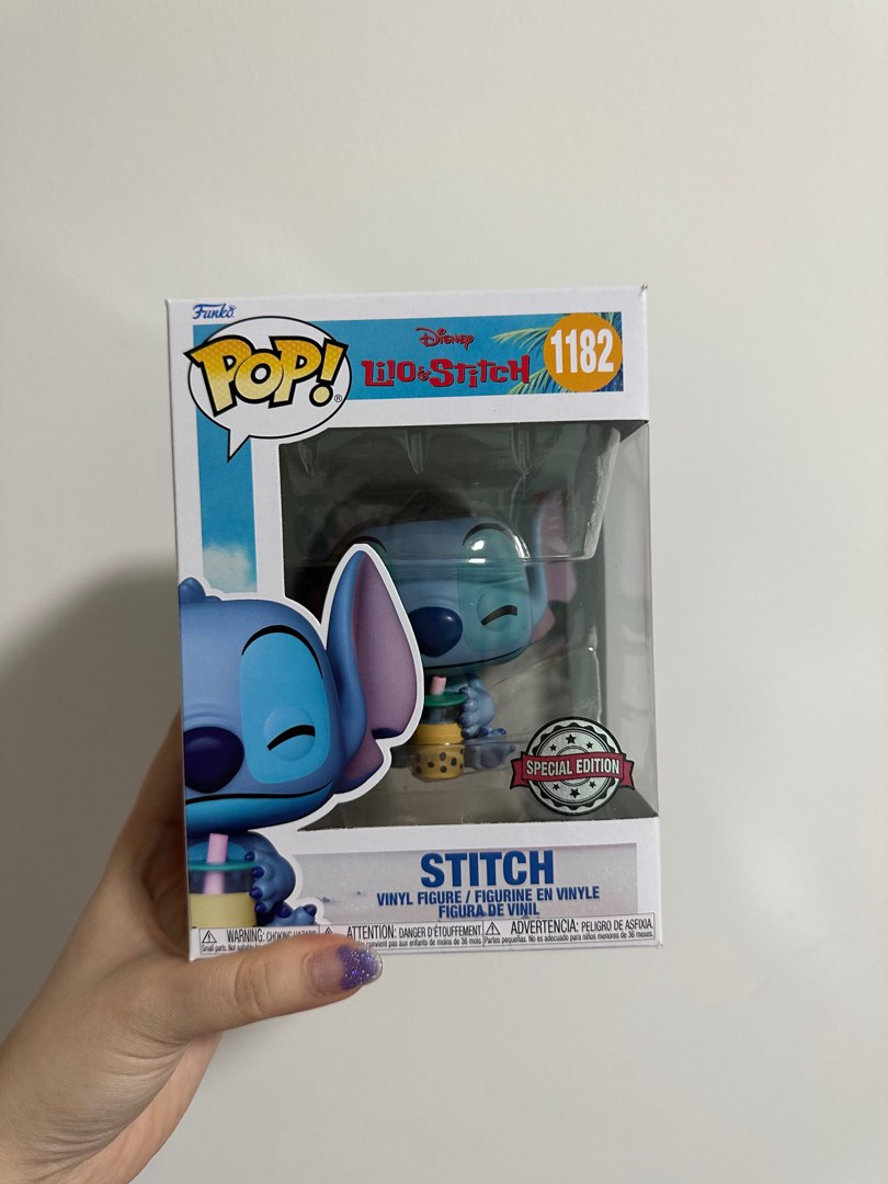 Funko Pop Stitch with Bubble Tea, Hobbies & Toys, Toys & Games on Carousell