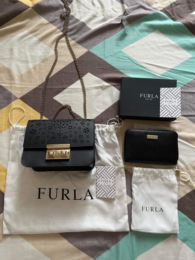 Furla Bella Crossbody (Category: Luxury Bags & Wallets) located in Rodriguez. Submitted by a.piaaa2.0 (Listing ID 1219620545, Image 1). Description: Authentic Preloved but well-loved Furla Bella & wallet ₱16,000 with wallet.