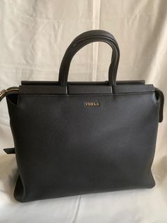 Furla talia satchel black tote
