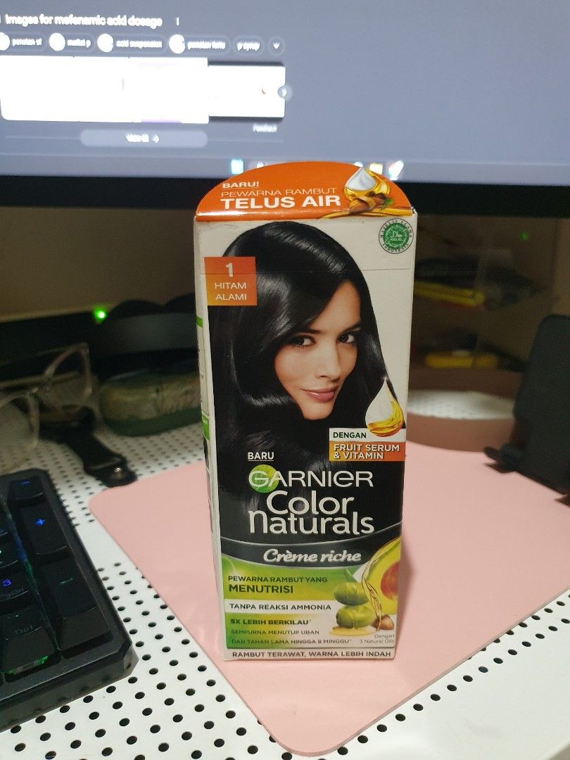 Garnier Color Naturals BlackHitam Alami Telus Air Pewarna Rambut