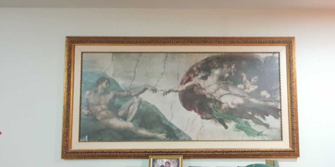 Gold Frame Adam and God (The Creation of Adam) replica painting ...