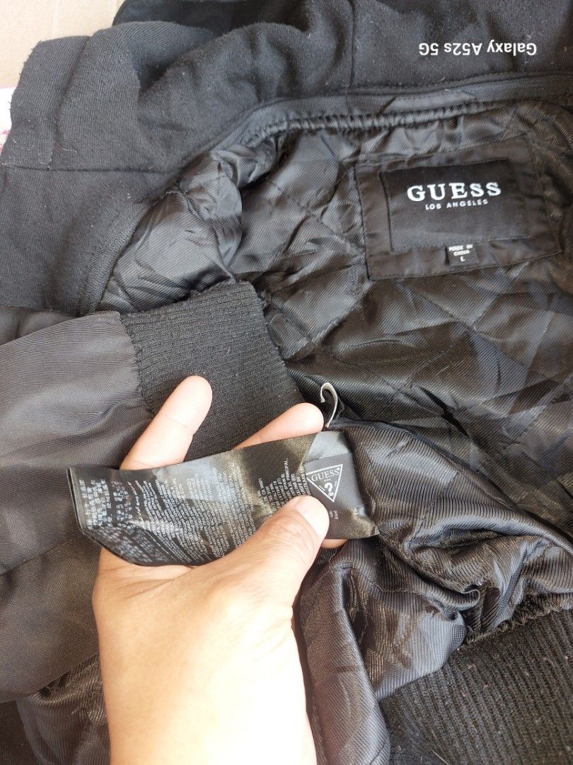 Guess leather jacket with removable cheap hood