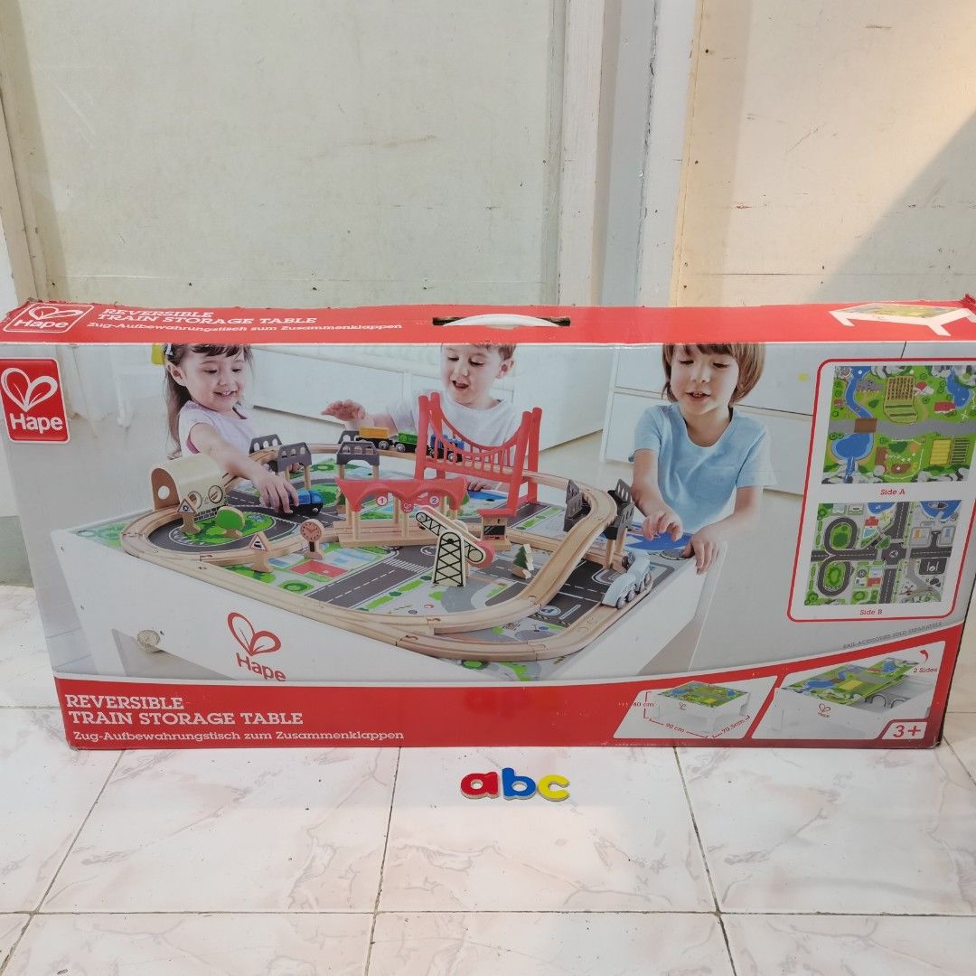 Hape Reversible Train Storage Table Hobbies Toys Toys Games on Carousell