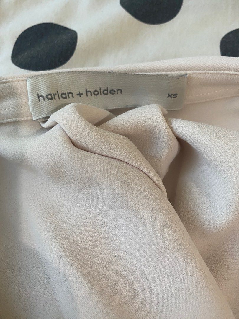 Harlan Holden light pink top (Category: Blouses) located in Quezon City. Submitted by malassezia (Listing ID 1219556198, Image 3). Description: Color is a very very light pink shade, can fit up to M size No flaws. No when worn photos available .