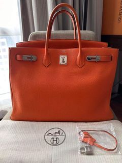 Hermes Curry Clemence Leather Gold Finish Birkin 40 Bag Hermes