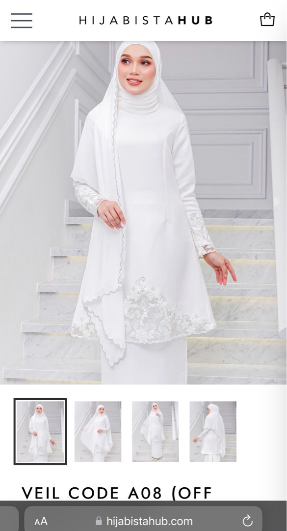 shawl nikah off white
