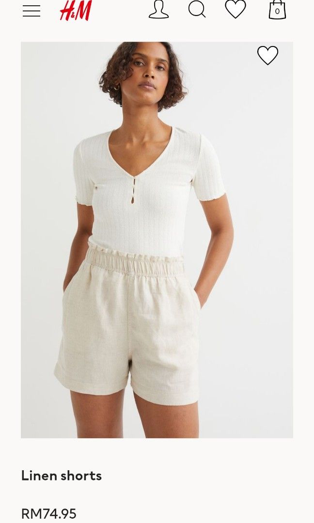H&m linen shorts sales