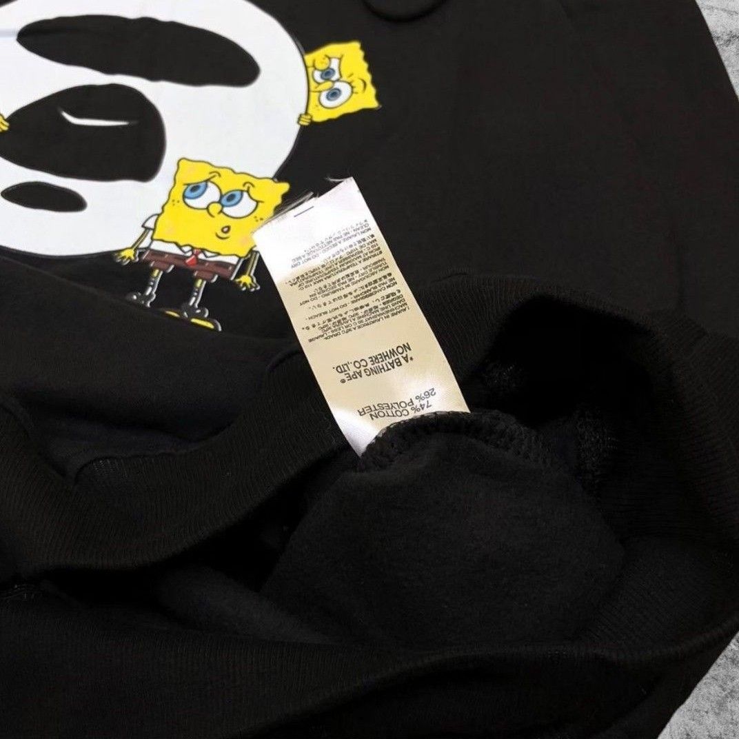 Hoodie AAPE X Spongebob A Bathing Ape Hitam