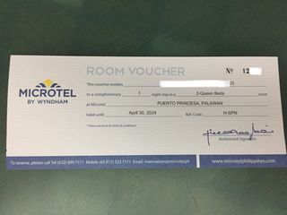 Hotel voucher GC Palawan 2024
