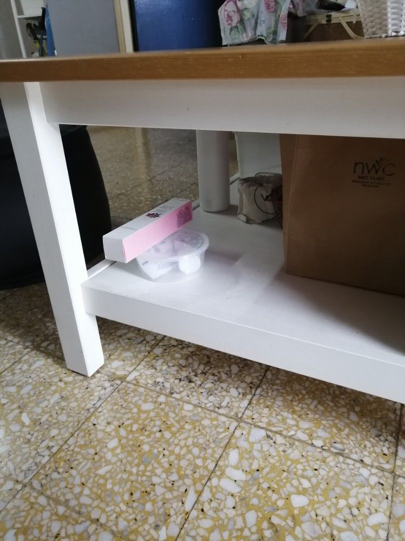 Ikea Hemnes Coffee Table, White stain/light brown 90x90cm, Furniture