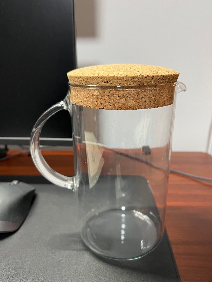 IKEA Jug with lid, clear glass/cork, 1.5 l, TV & Home Appliances