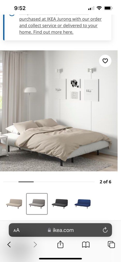 NYHAMN sleeper sofa, with pocket spring mattress/Knisa gray/beige - IKEA