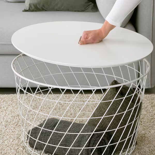 Ikea Round Storage Table White, Furniture & Home Living, Furniture ...