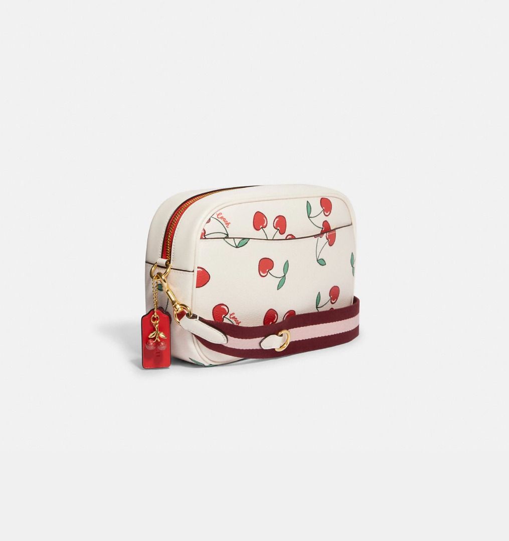 jamie camera bag with heart cherry print