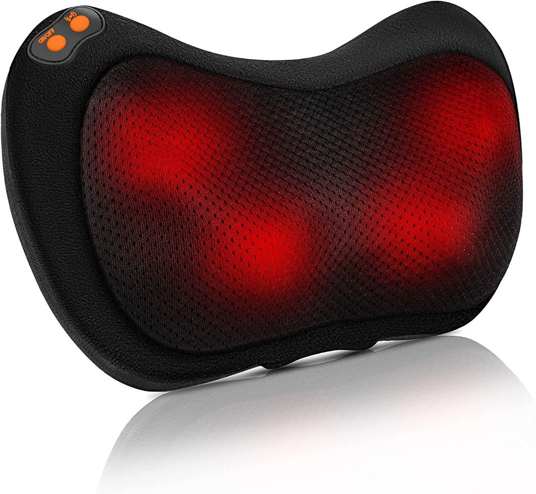 Breo Shiatsu Neck & Back Massager with Heat 3D Deep Kneading Pain Relief  Shoulder Massage Electric Pillow for Neck Leg Foot