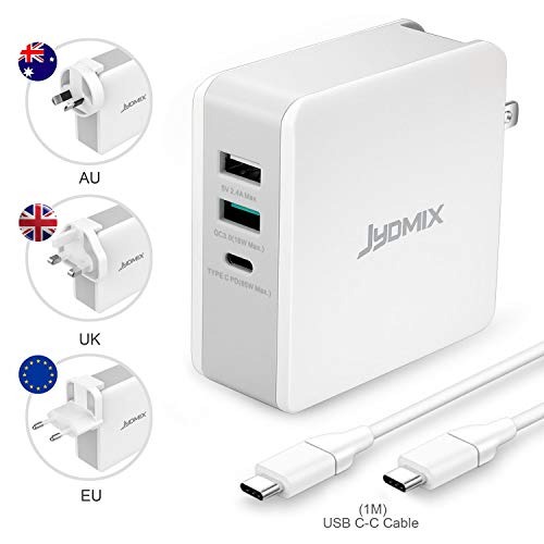 [J097] JYDMIX USB C PD Charger 65W, 3Port Universal Travel Charger