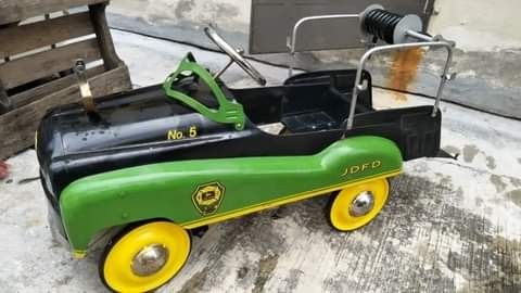 John deere pedal fire truck sales