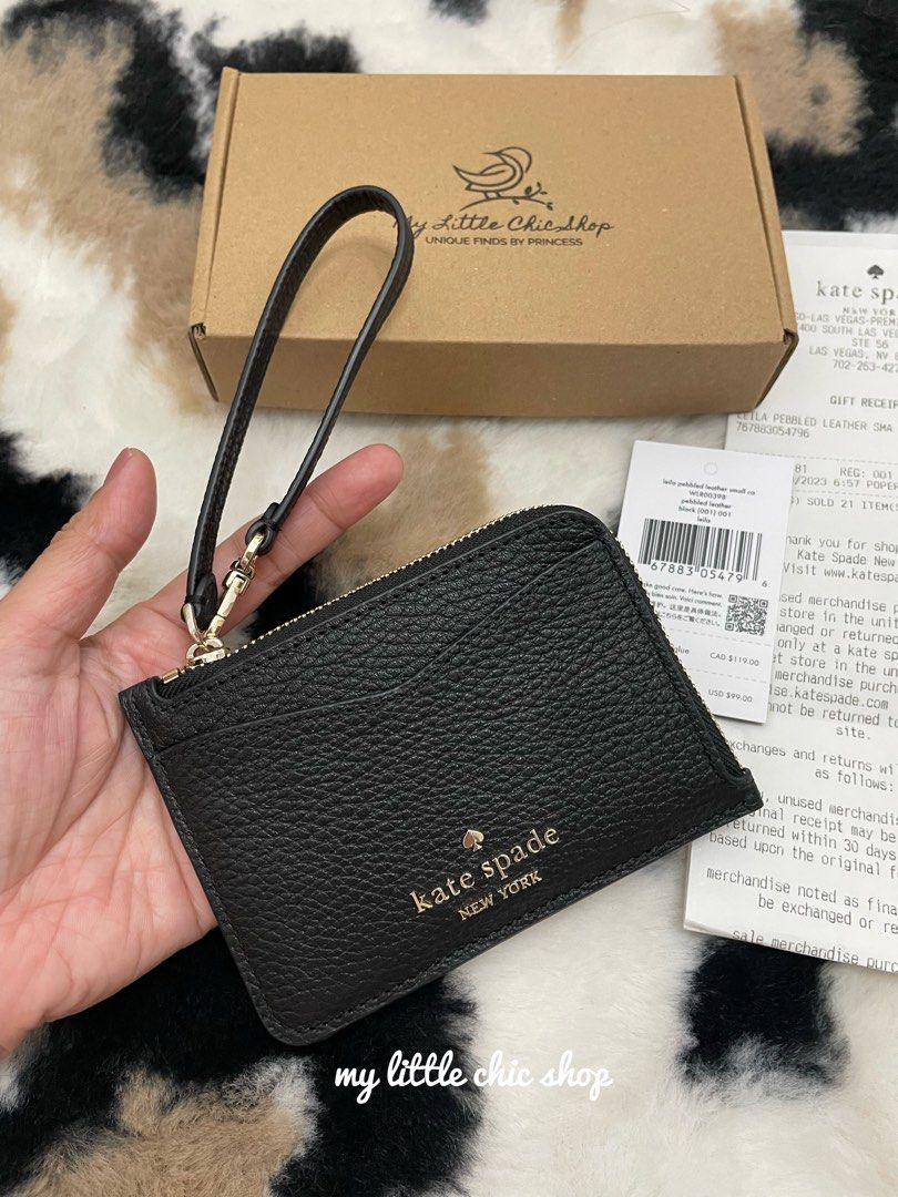 kate spade small leila card holder wristlet black, Women's Fashion, Bags &  Wallets, Wallets & Card holders on Carousell