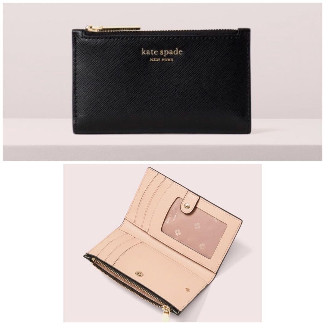 Kate Spade Spencer Small Slim Bifold Wallet (Black), Women's Fashion, Bags  & Wallets, Wallets & Card Holders on Carousell