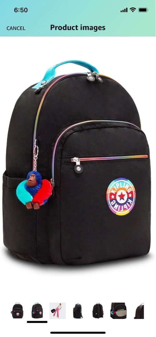 Kipling Seoul Backpack Truly Black Rainbow Truly Black Rainbow 12.75