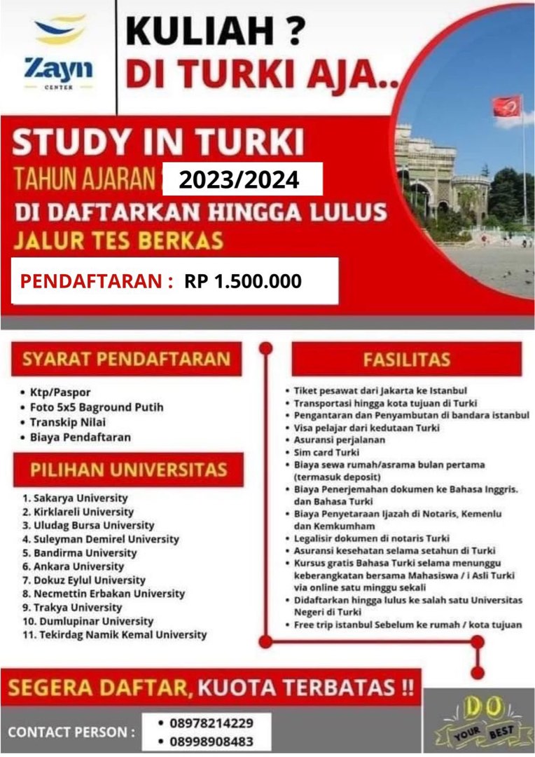 Kuliah di Turki, Jasa, Kursus dan Bimbingan Belajar di Carousell