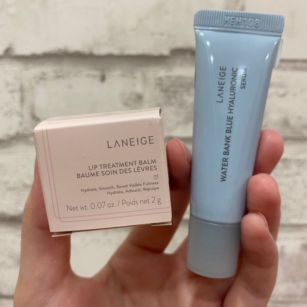 Laneige Lip Treatment Balm + Water Bank Blue Hyaluronic Serum Samples