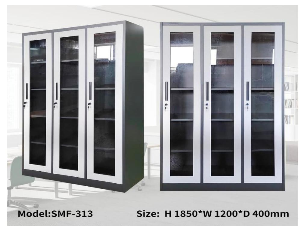 Lemari arsip kaca bahan besi, Perabotan Rumah di Carousell
