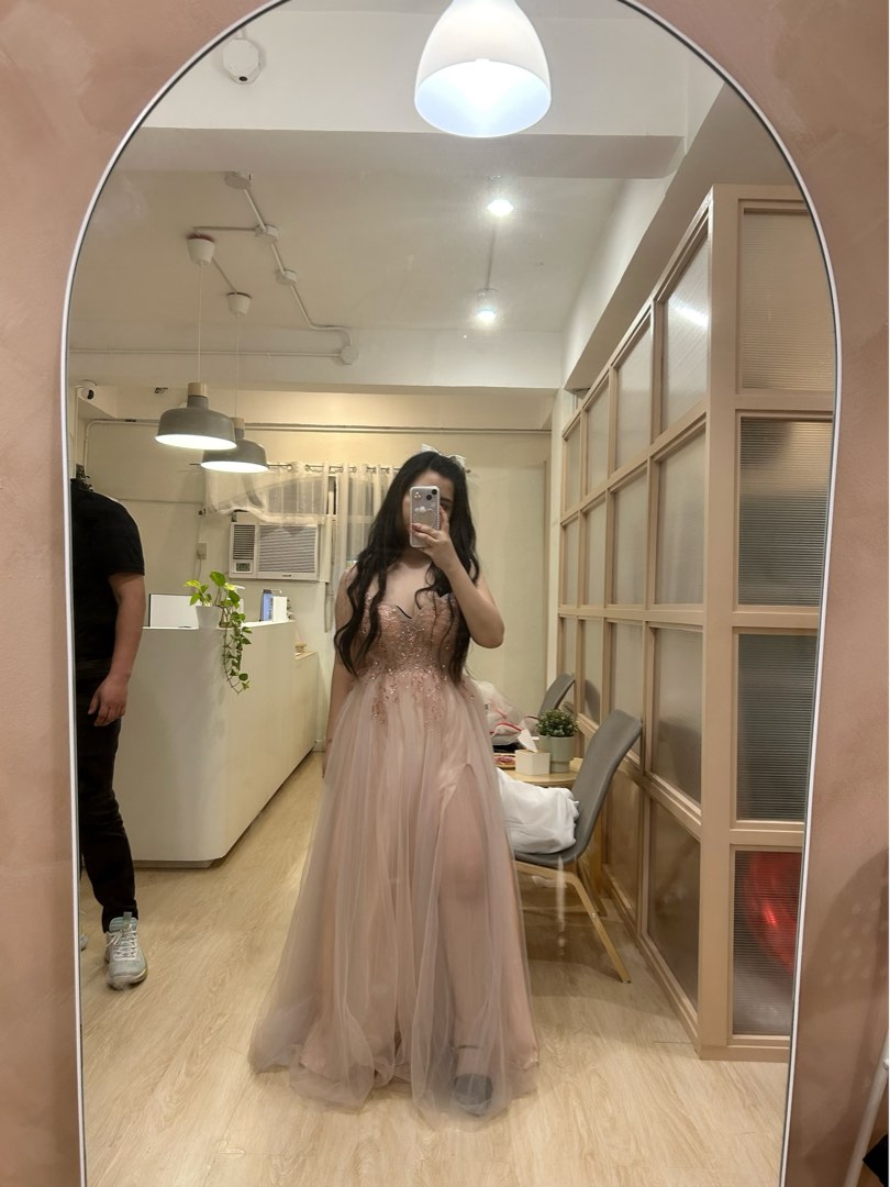 Light pink gown for sale on Carousell
