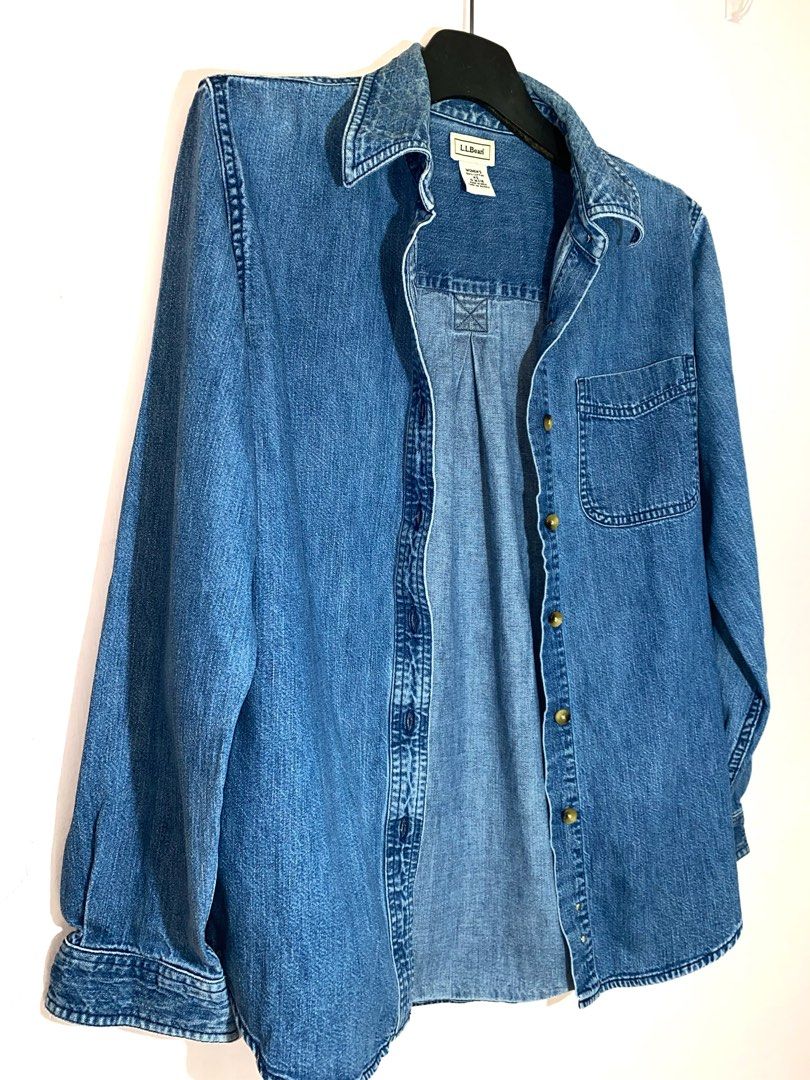 L.L. Bean Denim Shirt / Outerwear, Women'S Fashion, Tops, Shirts On  Carousell