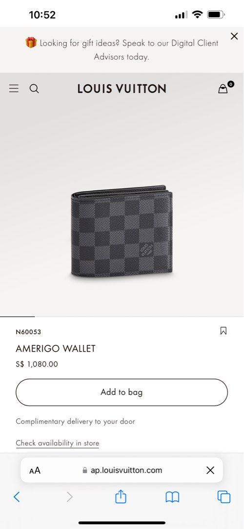 Louis Vuitton Amerigo Wallet, Men's Fashion, Watches & Accessories, Wallets  & Card Holders on Carousell