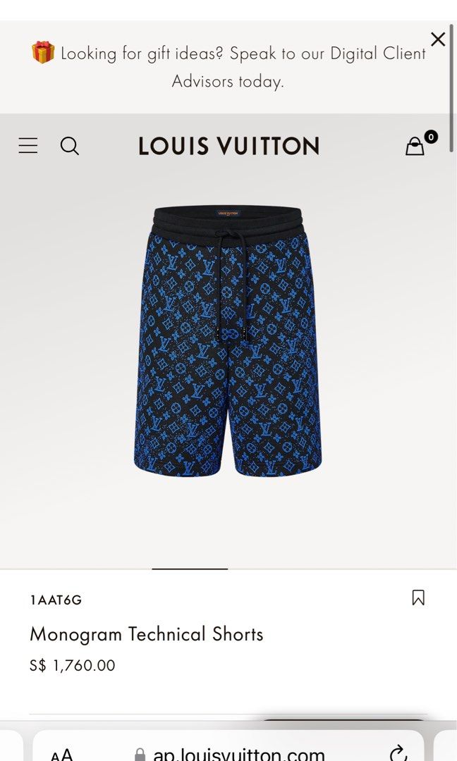 Louis Vuitton LV Monogram Technical Blue Shorts