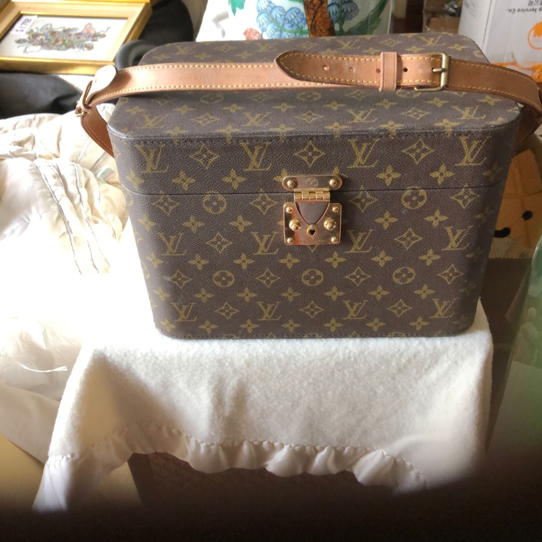 Louis Vuitton LV Vintage Monogram Hardcase Travel Cosmetic Trunk Bag