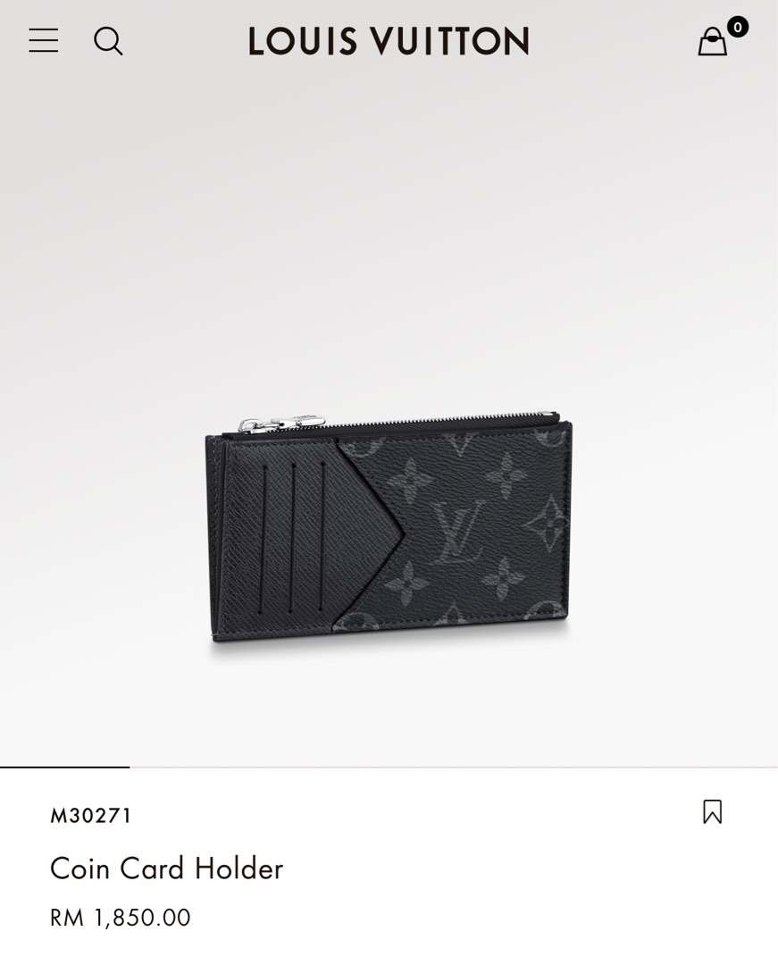 Lv card holder with zip, Men's Fashion, Watches & Accessories