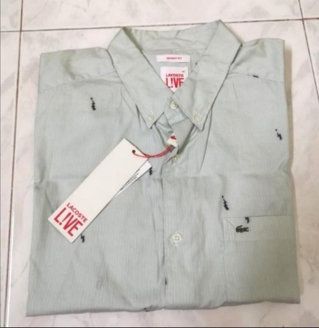 M Lacoste LIVE Long Sleeve Men s Fashion Tops Sets Formal
