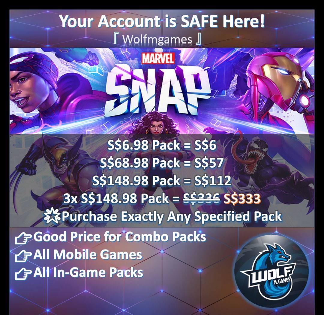 MARVEL SNAP Top Up [LEGAL] All Mobile Games Topup Legal, Video Gaming
