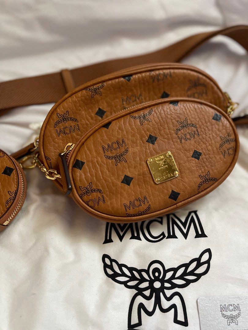 MCM Visetos Essential Multi Pochette Crossbody Bag in Black