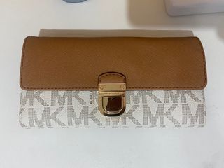 Michael Kors Bridgette Flap Wallet in Brown Tan