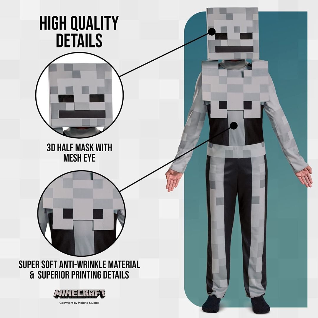 Skeleton minecraft costume deals