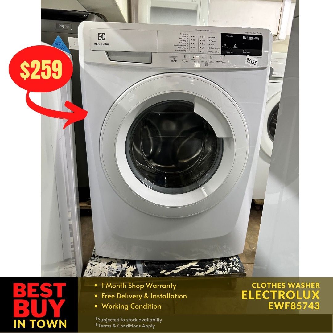 MUST BUY! ELECTROLUX 7.5KG FrontLoad Washing Machine EWF85743 (93135