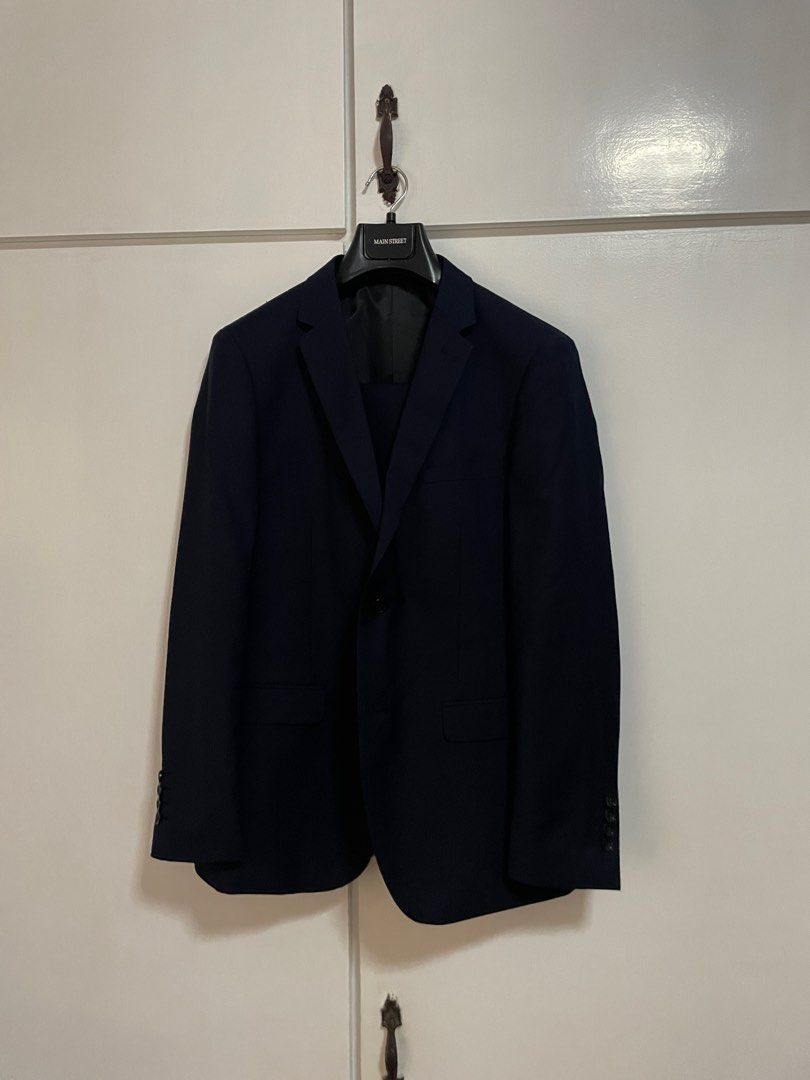 Navy blue blazer and pant set, Men's Fashion, Coats, Jackets and
