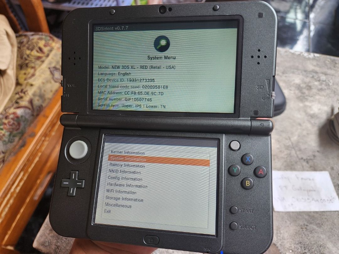 New Nintendo 3DS LL XL Metallic Black Layar IPS RARE CFW Luma 64GB 00