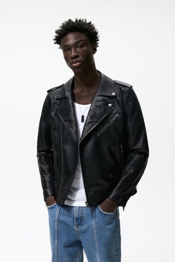 Zara faux leather moto jacket top