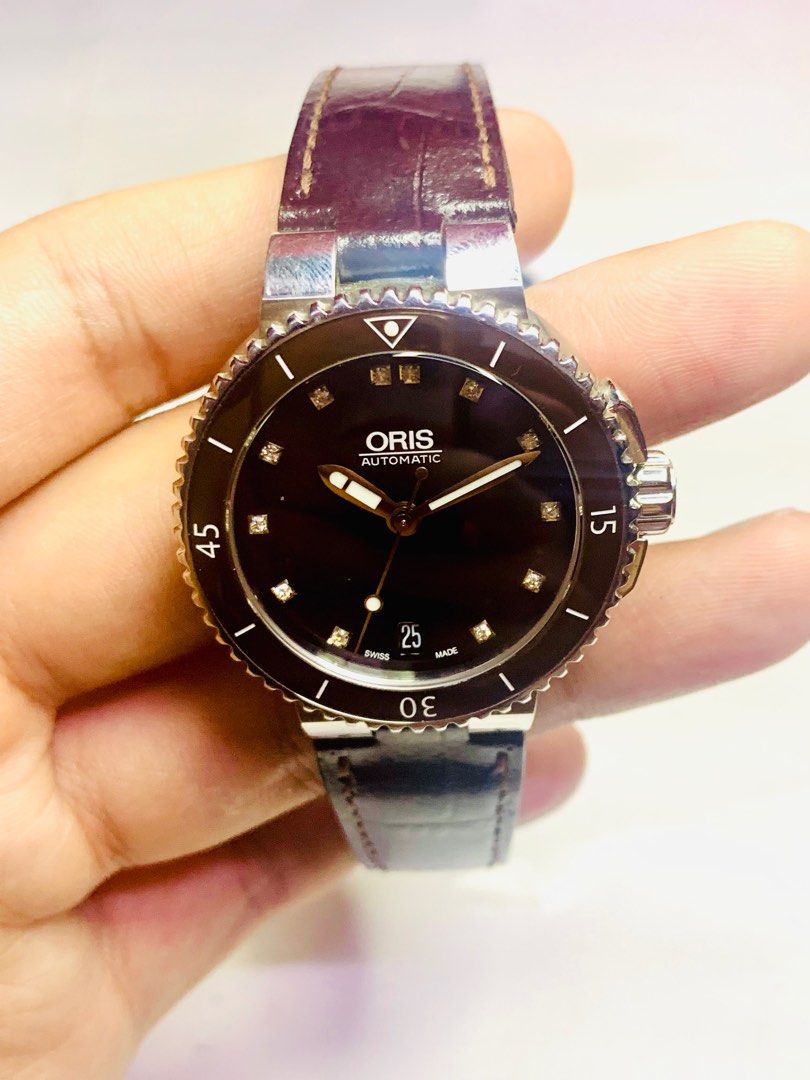 ORIS Aquis Date Diamonds 36mm Brown Dial Automatic Watch REF