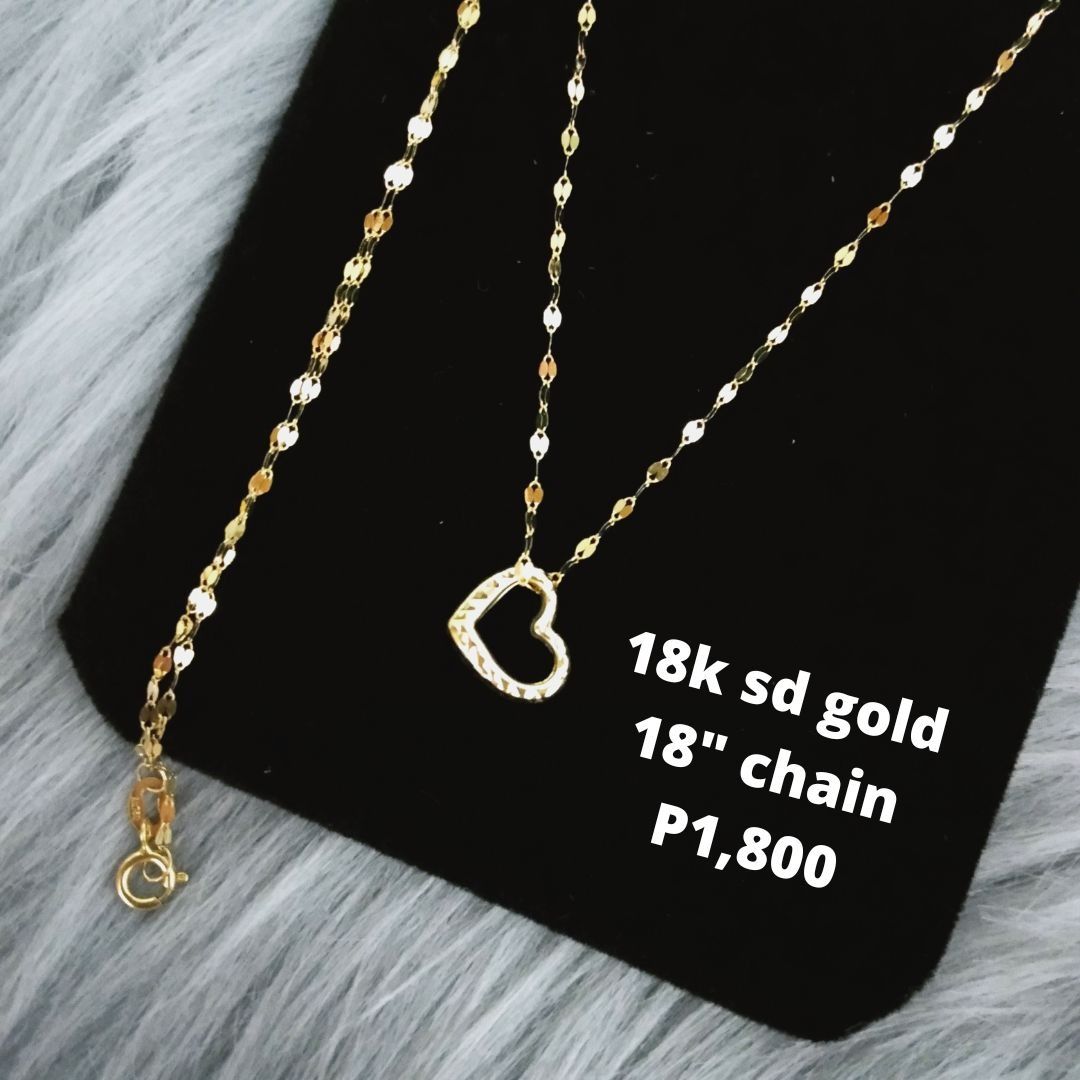18k saudi gold necklace with heart pendant clearance