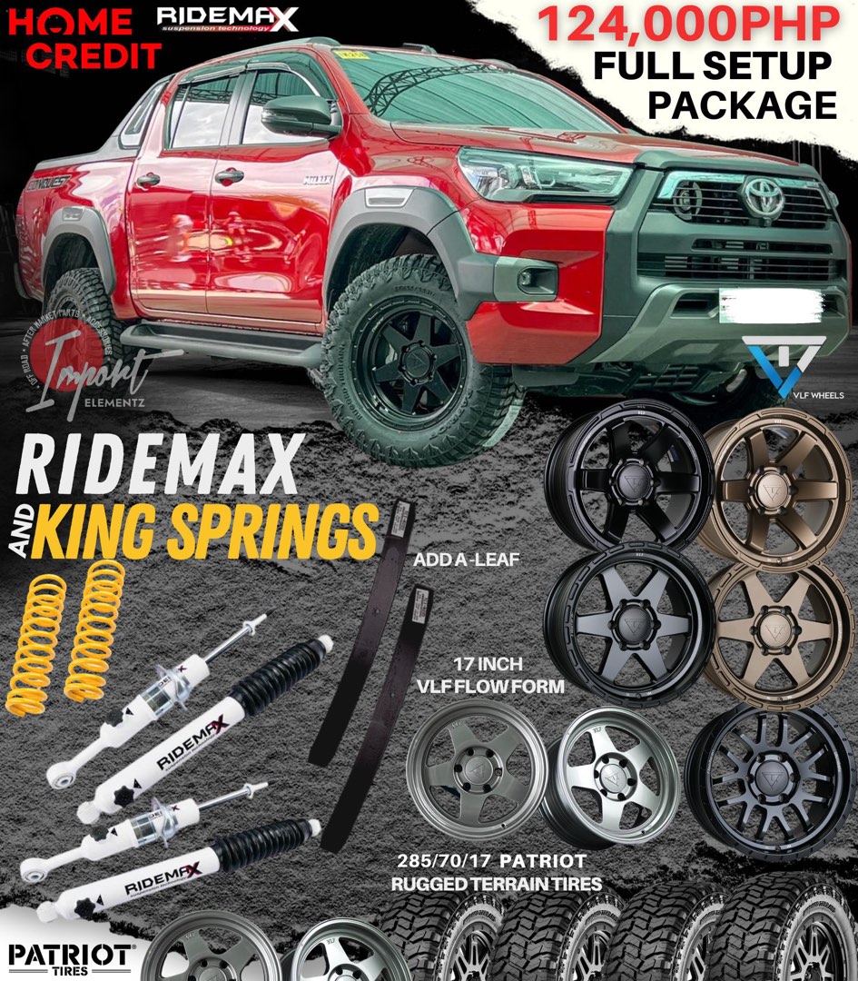 Pickup truck full suspension offroad setup Ridemax Kings coil spring