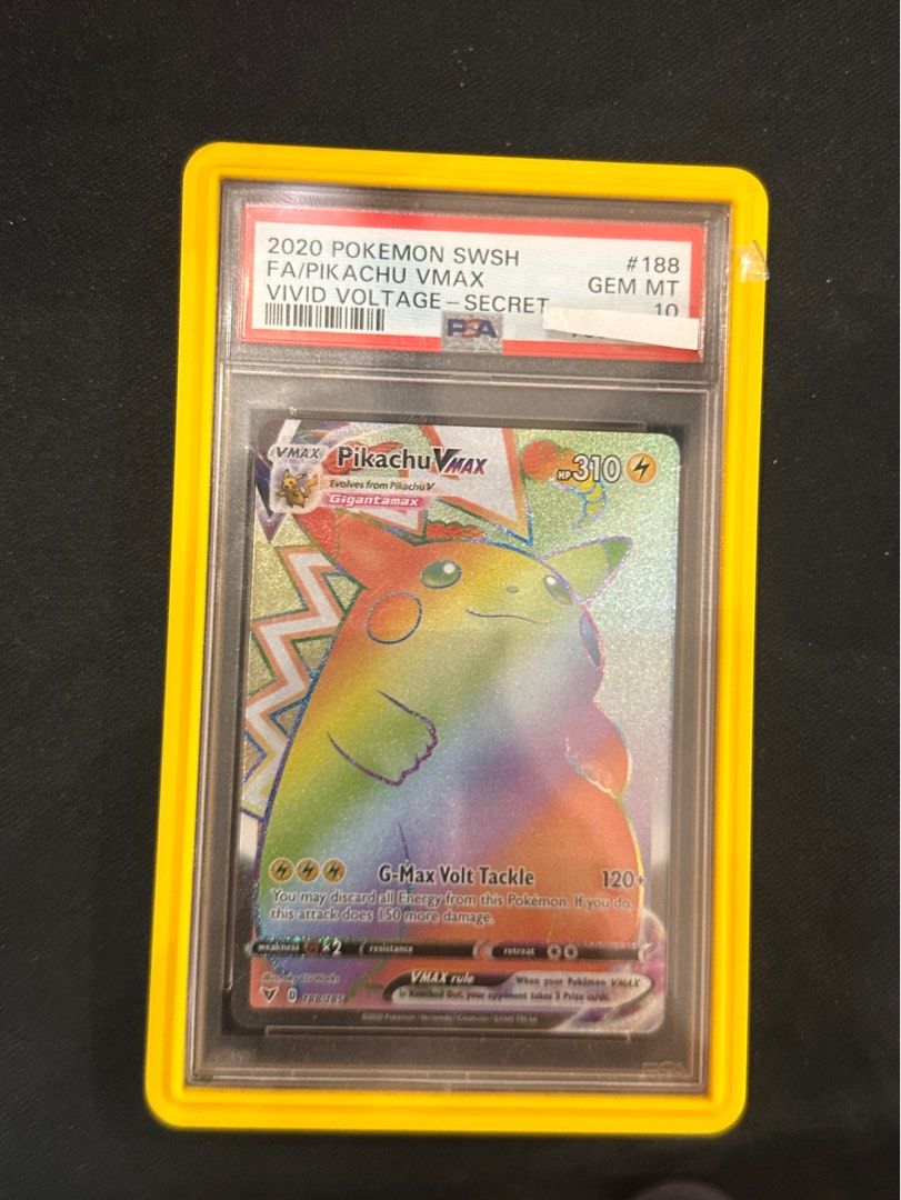 Pikachu rainbow vmax psa 10, Hobbies & Toys, Toys & Games on Carousell