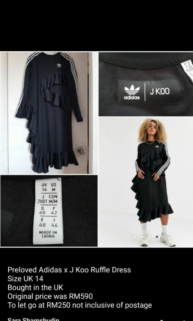 Preloved Adidas Originals x J Koo Ruffle Dress Women s Fashion