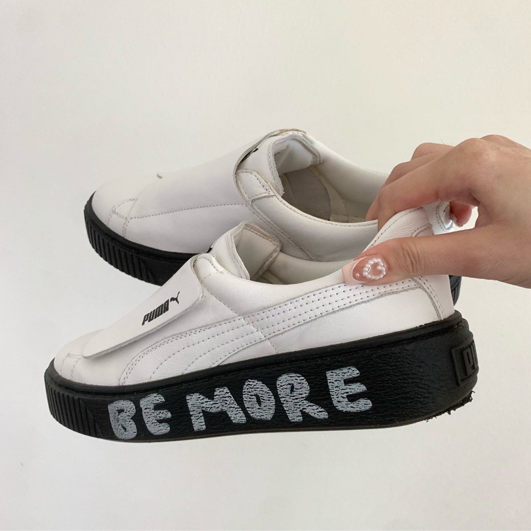 Puma white sale strap shoes