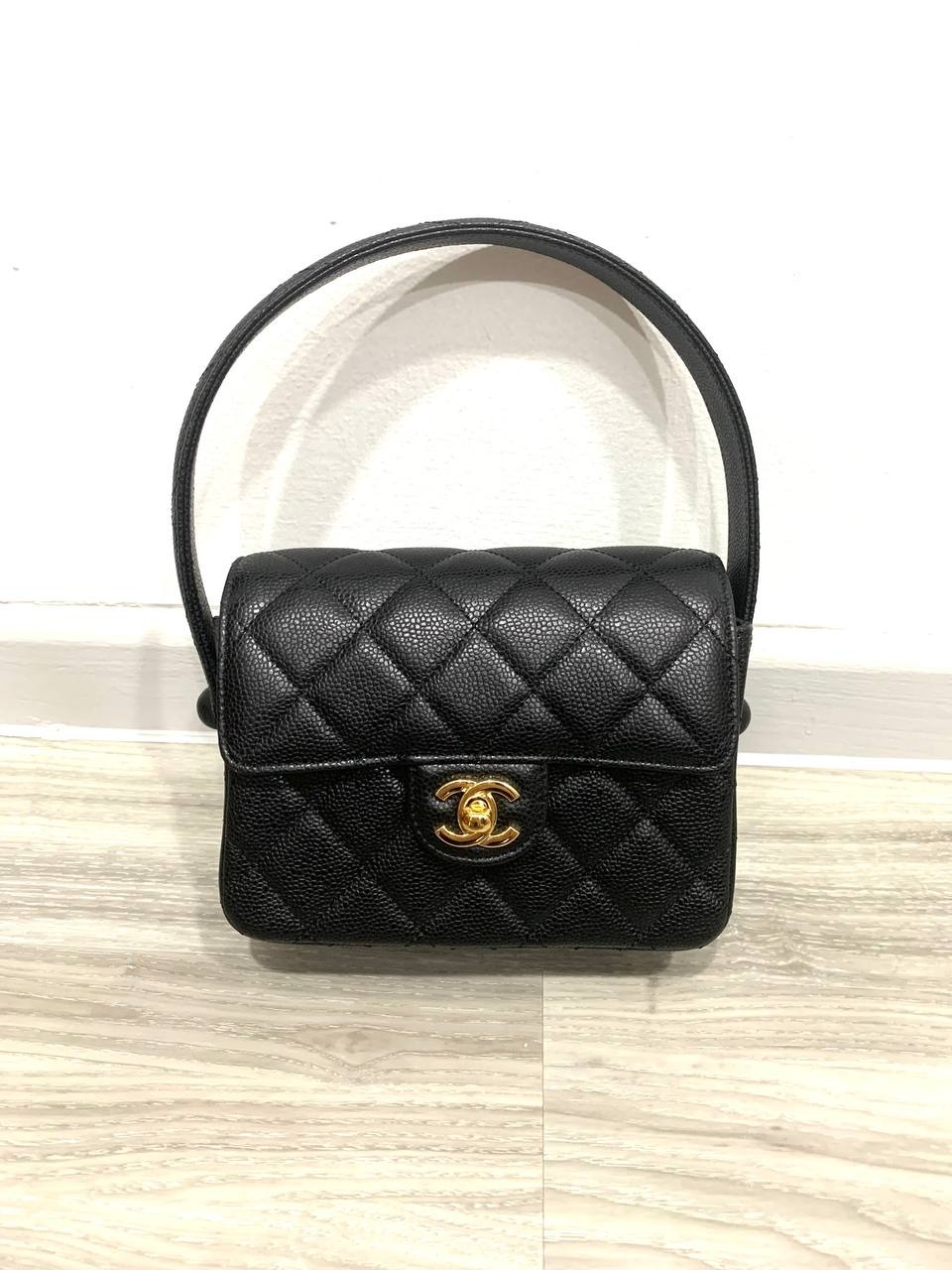 rare vintage chanel mini kelly top handle logo turnlock bag, Luxury, Bags &  Wallets on Carousell