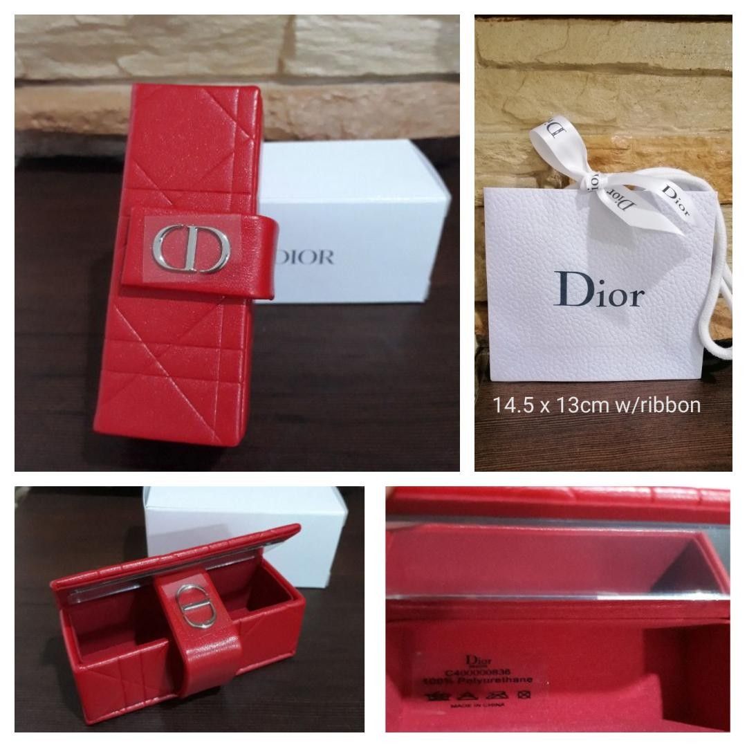 Dior Red PU Leather Lipstick Case in Box Limited Edition Promo Gift